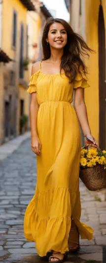 Ruffled Off-Shoulder Maxi Dress coquette dress