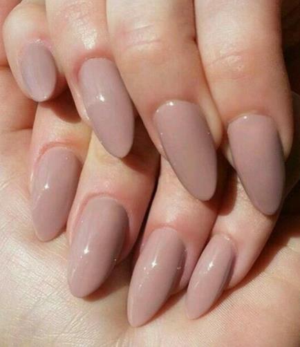 Beige & Nude Almond Nails