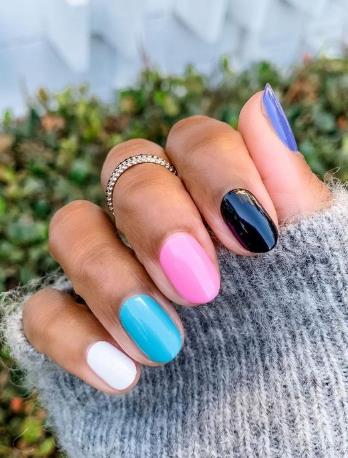 Fall Skittles Nails