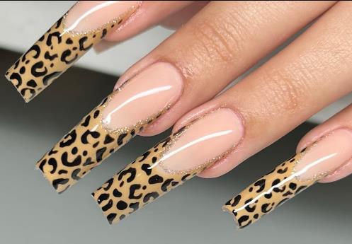 Leopard Print French Tips