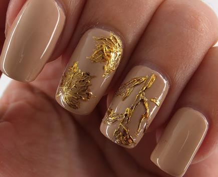 Gold Leaf Nail Art