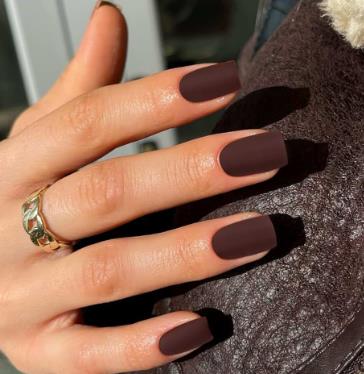 Matte Espresso short fall nails