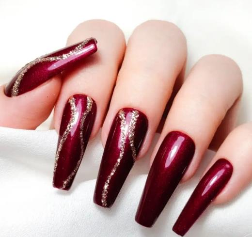 Velvet Burgundy Nails