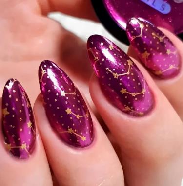 Celestial Burgundy Nails