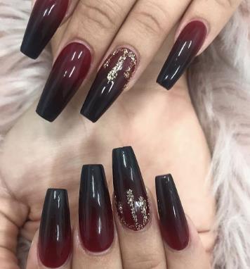 Burgundy Ombré Nails