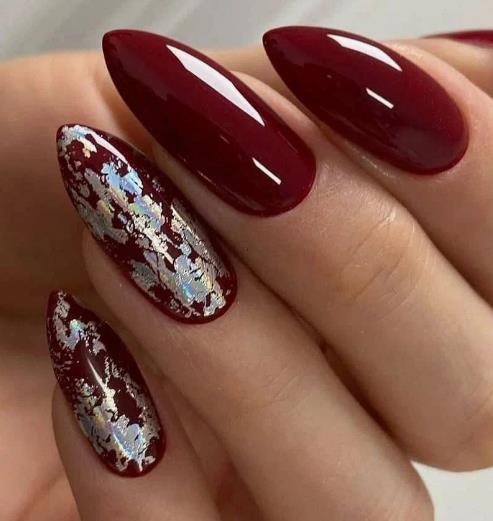 Burgundy & Silver Foil