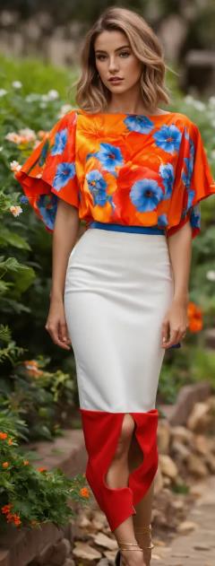Refined Pencil Skirt and Blouse