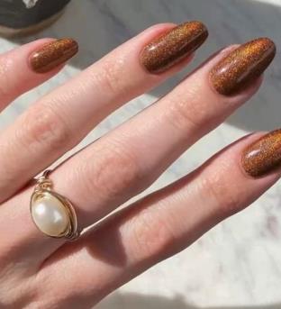 Caramel Brown Nails