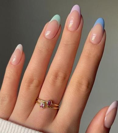 Classic French Tips in Fall Colors