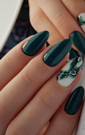 Green Marble Nails