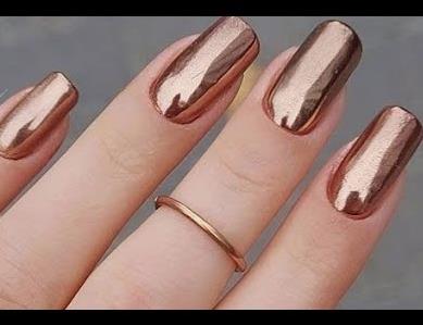 Metallic Nails in Nude Shades