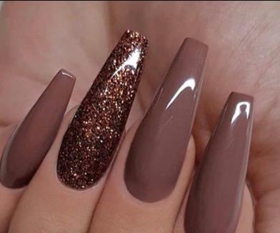 Shimmery Brown Nails