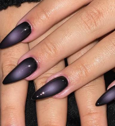 Black & Purple Aura Nails