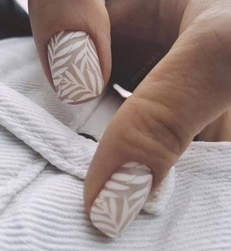 White & Taupe Nails