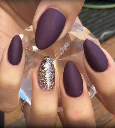 Matte Deep Plum Nails