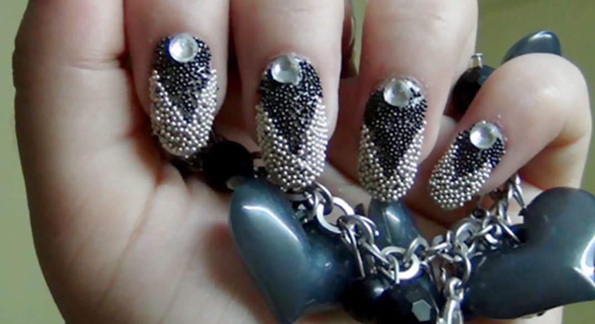 Black and Silver Nail