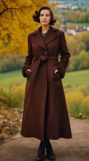 TiLong Brown Coat and Trousers Dark Academia Outfits