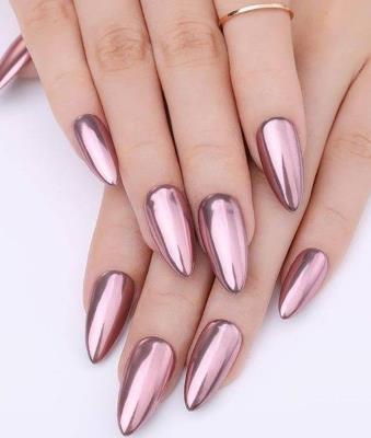 Rose Gold Chrome Nails