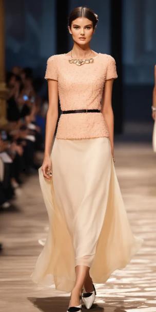 Lace Dress with Architectural Belt