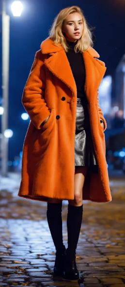 Rust Coat with Turtleneck Dark Academia Outfits