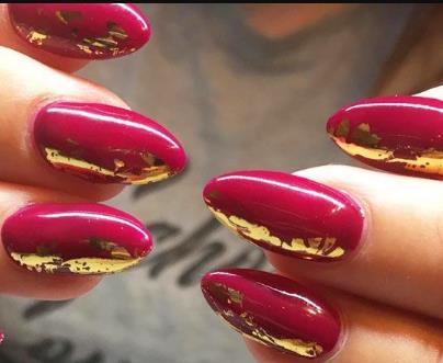 Cherry Red and Gold Foil