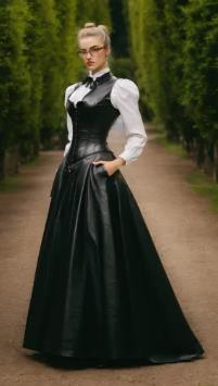 Black and White Tulle Dress Retro Glam Dress