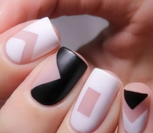 Negative Space Masterpieces black and white nails