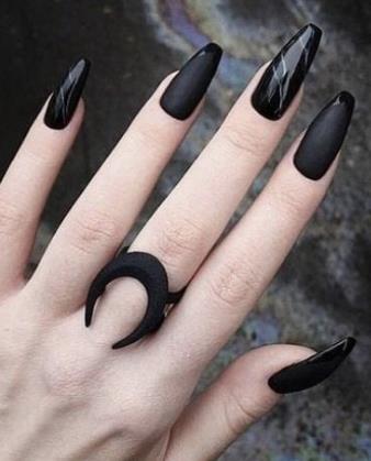 Solid Black Nails