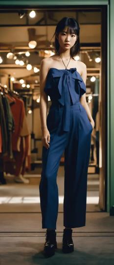 Ribbon-Tied Halter Top and Wide-Leg Pants
