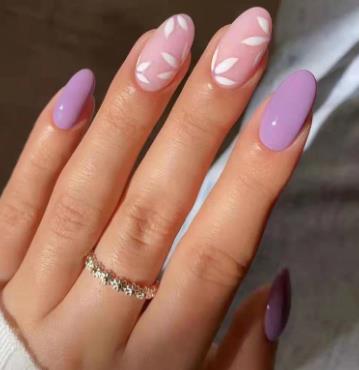 Sheer Light Lavender Purple nail ideas
