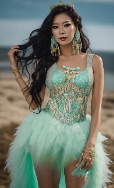 The Crystal Feather Fantasy Dress