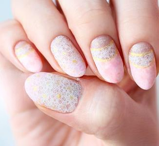 Pink Half-Moon Nails