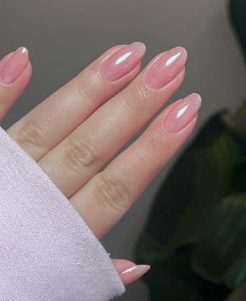 Blush pink fall nails