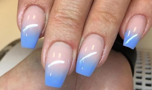 Sky Blue French Tips beach nails
