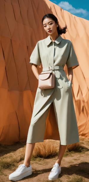 Dressy Casual with a Midi Dress + White Sneakers