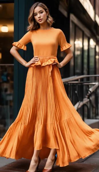 Flowy Maxi Dress with Bell Sleeves