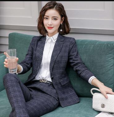 Plaid Blazer with Vest and Trousers