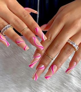 Pink Chrome Swirls