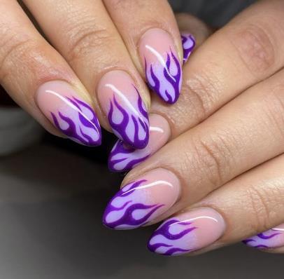 Purple Flame Nails purple fall nails