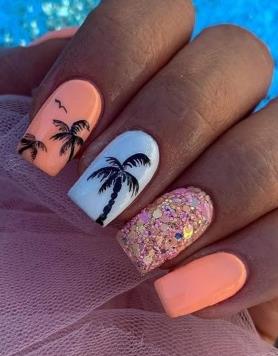 Palm Leaf Nail Design