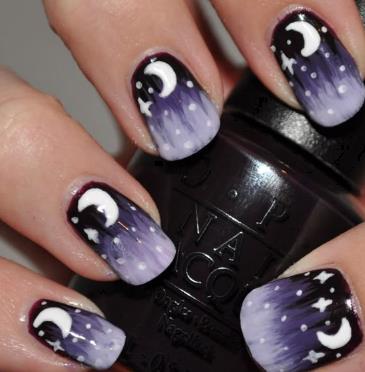 Starry Purple Skies purple fall nails