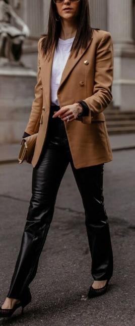 Leather Blazer and Trousers