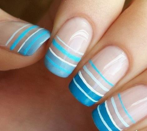 Striped French Manicure French Tip Nails