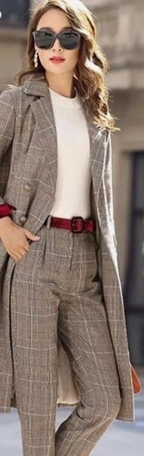 Blazer with Plaid Pants