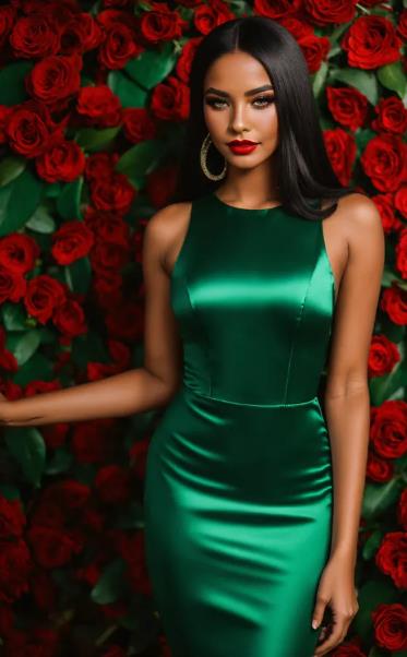Emerald Green Satin Slip Dress Casino Night Dress to Impress Outfit Ideas