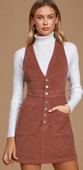 Cable Knit with Corduroy Pinafore