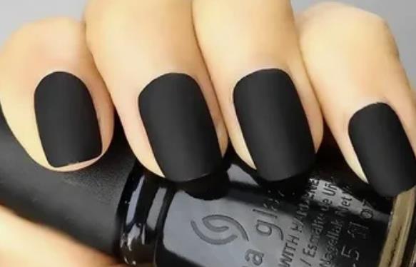 Matte Black Fall Nails