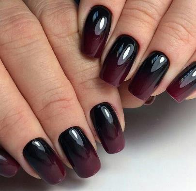 Ombre Black Black Fall Nails