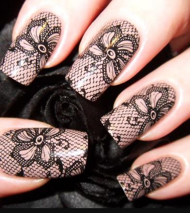 Black Lace Black Fall Nails