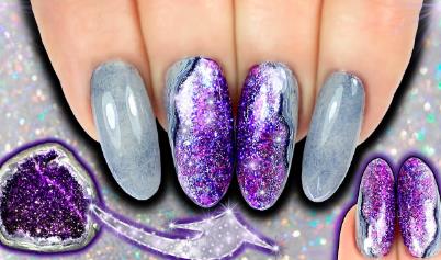 Geode Purple Nails